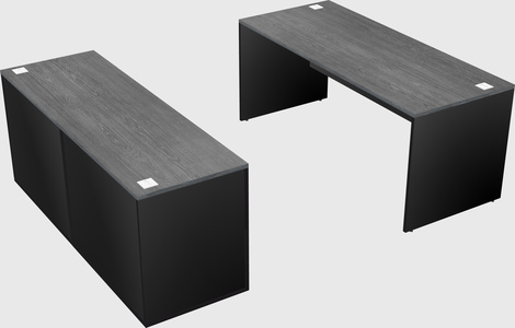 Parallel desk with credenza