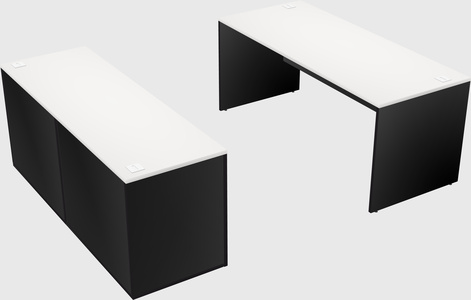 Parallel desk with credenza
