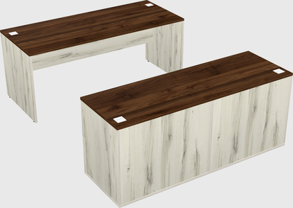 Parallel desk with credenza
