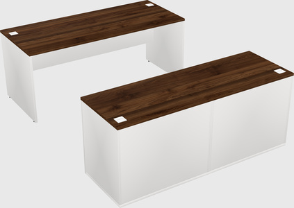 Parallel desk with credenza