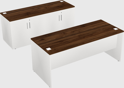 Parallel desk with credenza