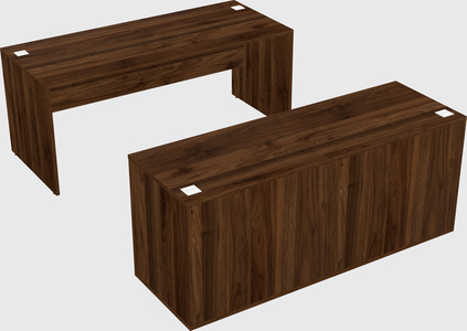 Parallel desk with credenza