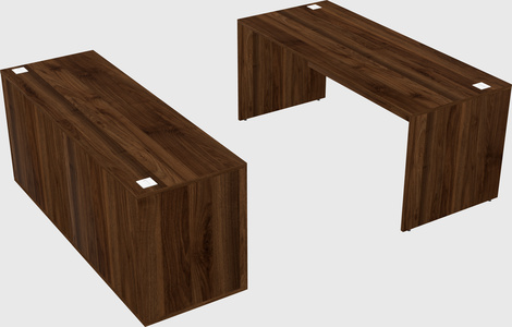 Parallel desk with credenza