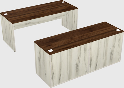 Parallel desk with credenza