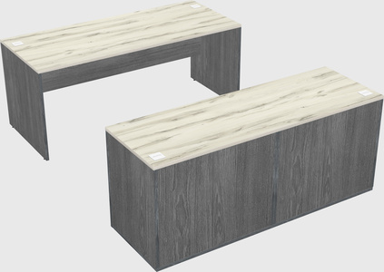 Parallel desk with credenza