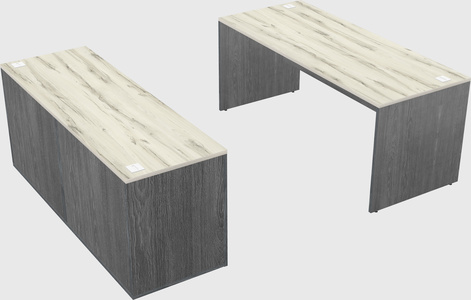 Parallel desk with credenza