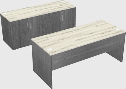 Parallel desk with credenza