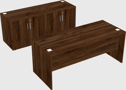 Parallel desk with credenza