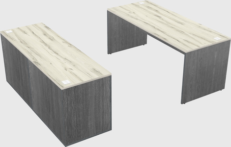 Parallel desk with credenza