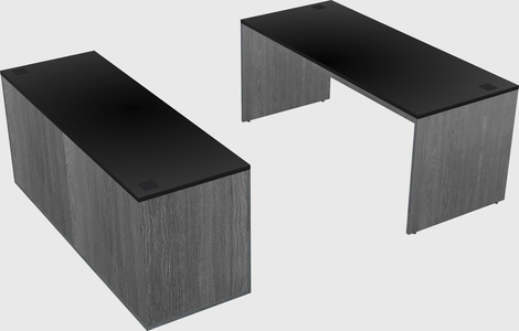 Parallel desk with credenza