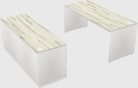 Parallel desk with credenza