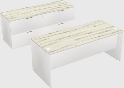 Parallel desk with credenza