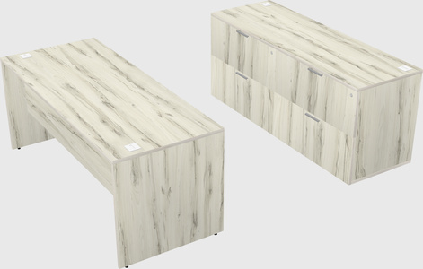 Parallel desk with credenza