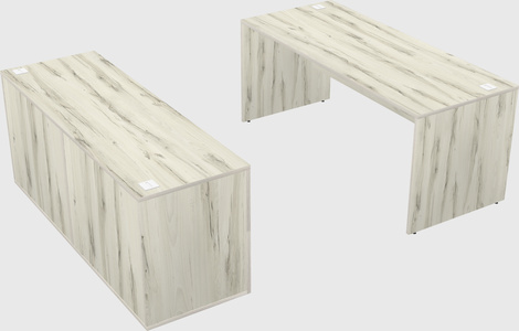 Parallel desk with credenza