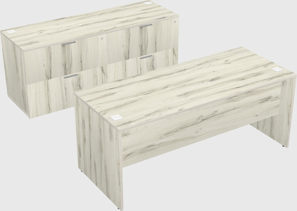 Parallel desk with credenza
