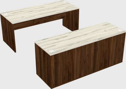 Parallel desk with credenza
