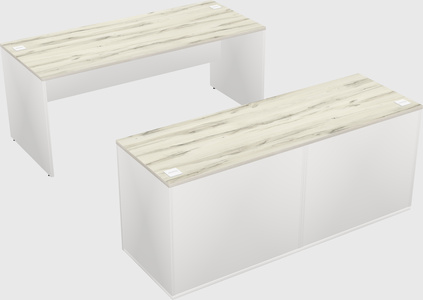 Parallel desk with credenza