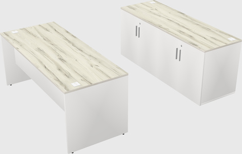 Parallel desk with credenza