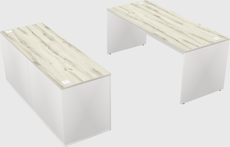 Parallel desk with credenza