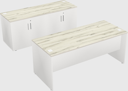 Parallel desk with credenza
