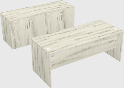 Parallel desk with credenza