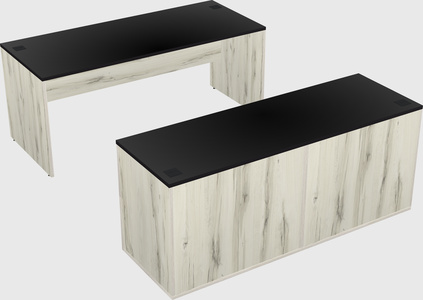 Parallel desk with credenza