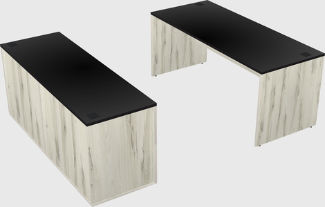 Parallel desk with credenza