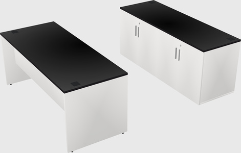 Parallel desk with credenza
