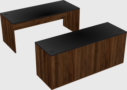 Parallel desk with credenza