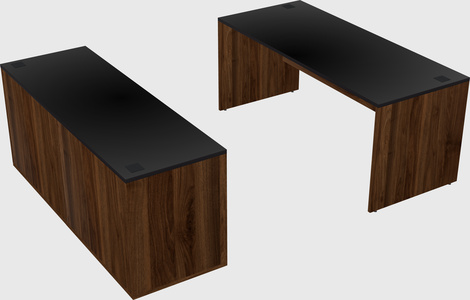 Parallel desk with credenza