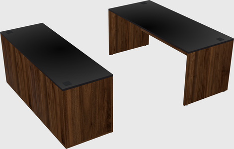 Parallel desk with credenza