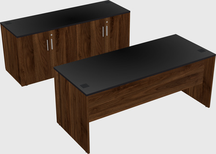 Parallel desk with credenza