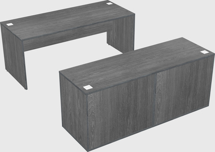 Parallel desk with credenza