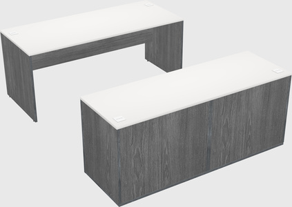 Parallel desk with credenza