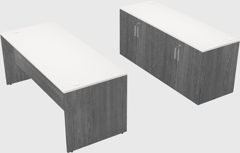 Parallel desk with credenza
