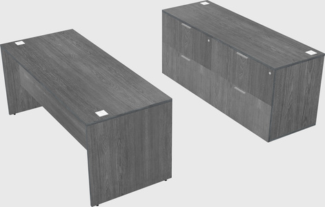 Parallel desk with credenza