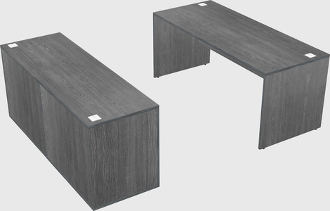 Parallel desk with credenza