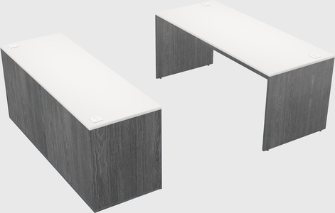 Parallel desk with credenza