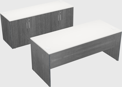 Parallel desk with credenza