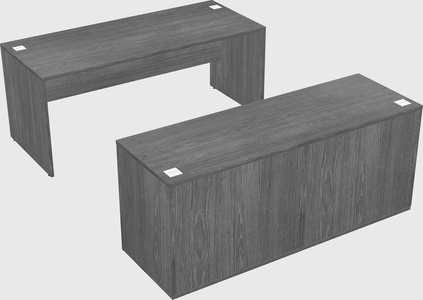 Parallel desk with credenza