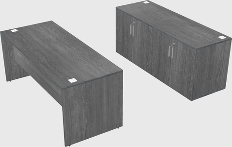 Parallel desk with credenza