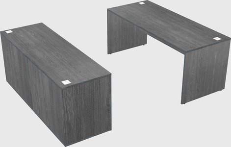 Parallel desk with credenza