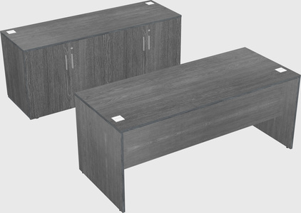 Parallel desk with credenza