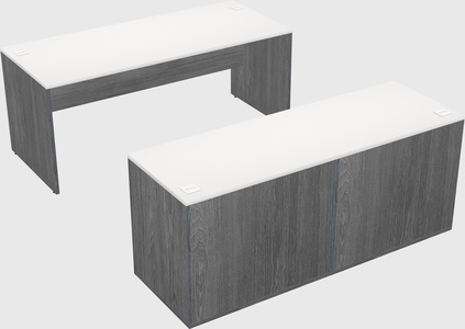 Parallel desk with credenza
