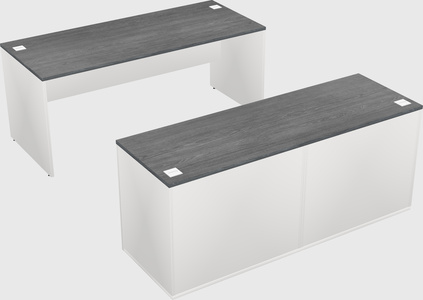 Parallel desk with credenza