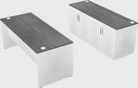 Parallel desk with credenza