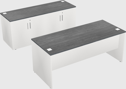 Parallel desk with credenza