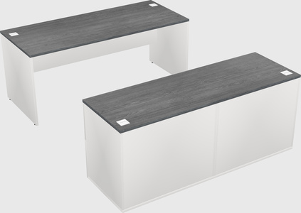 Parallel desk with credenza