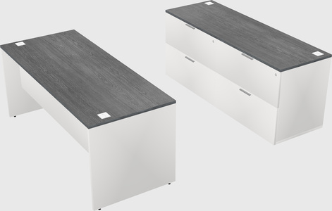 Parallel desk with credenza