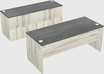 Parallel desk with credenza